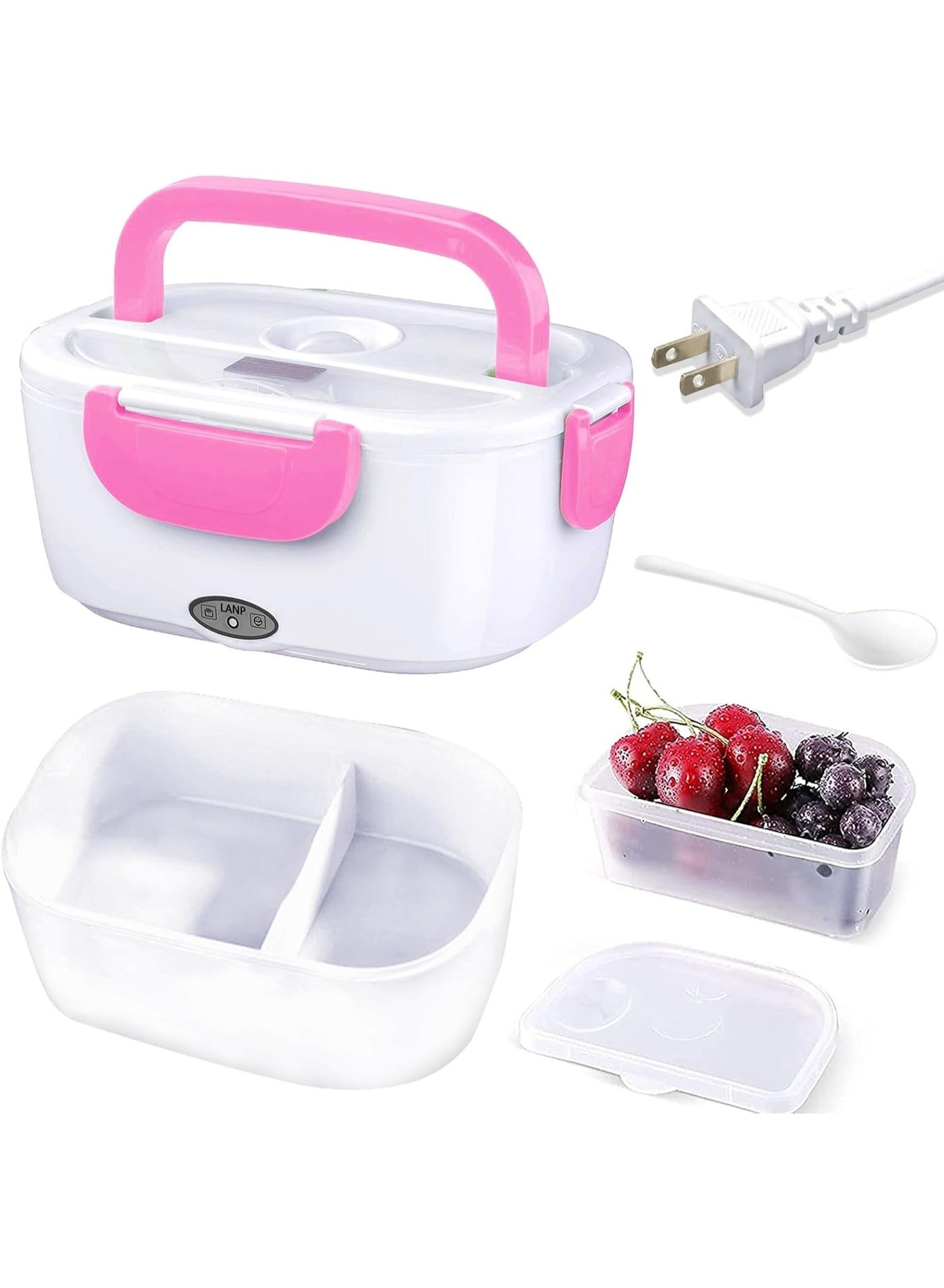 SOUQAURA Electric Lunch Box | Self-Heating Food Warmer, 1.5L Stainless Steel Container | Leakproof Portable Heater with Fruit Compartment | 12V Car & Home Use